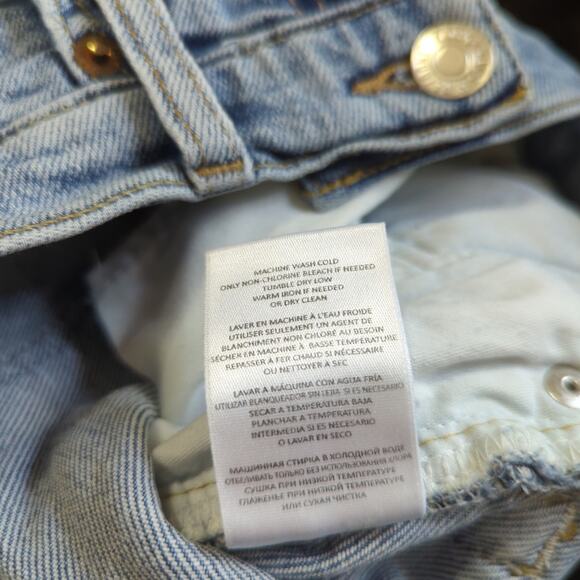 RE/DONE 90s High Rise Ankle Crop Distressed Button Fly Jeans 28 Women's Preowned - Picture 10 of 10